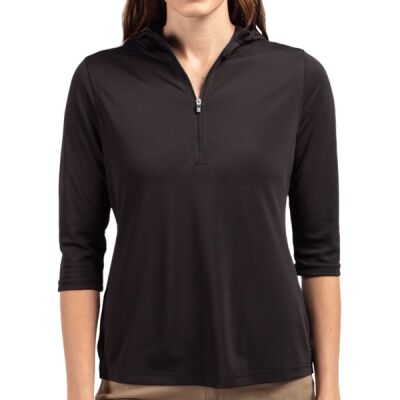 Cutter & Buck Virtue Eco Pique Recycled Half Zip Pullover Womens Hoodie Thumbnail