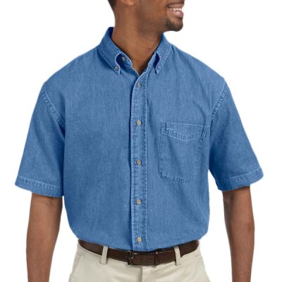 Men's Short-Sleeve Denim Shirt Thumbnail