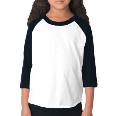 BB153 Toddler Poly-Cotton 3/4 Sleeve Raglan Thumbnail