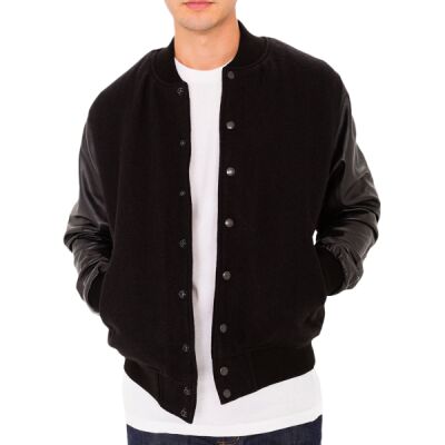 RSAWN402 Wool Club Jacket w/Leather Sleeves Thumbnail