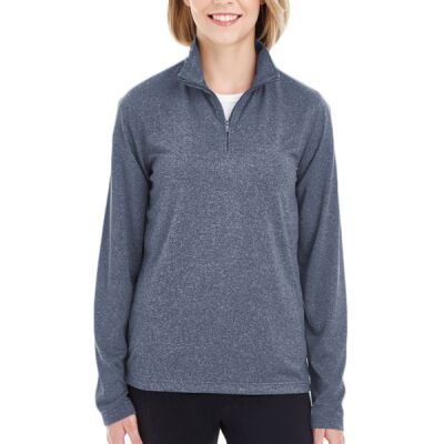 Ladies' Cool & Dry Heathered Performance Quarter-Zip Thumbnail