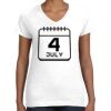 Women's Fine Jersey V-Neck Tee Thumbnail